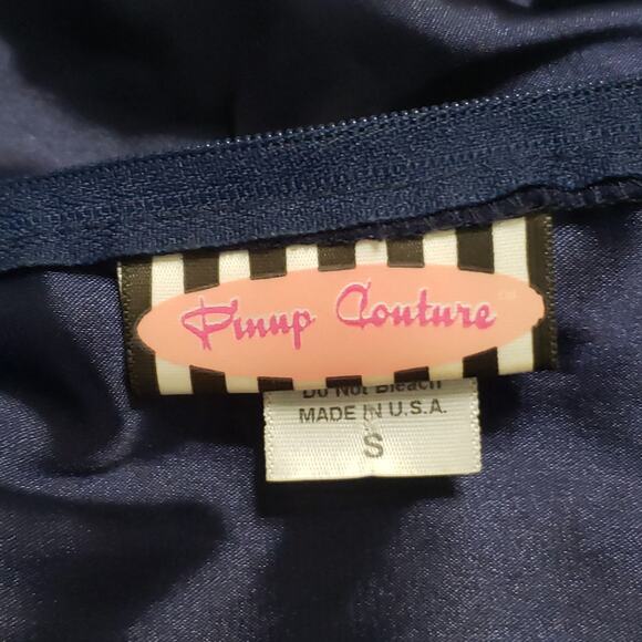 Pinup Couture Lorelei Dress *No Belt* Navy Blue Sz Sm Rockabilly Retro Classic - Picture 8 of 13